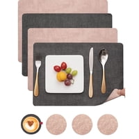 Aura Zeus - Set 4 Individuales + 4 Posavasos Impermeables Antimanchas 2 En 1