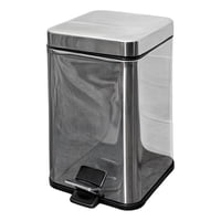 Genérico - Papelero Basurero Acero Inoxidable Pedal Tapa Rectangular