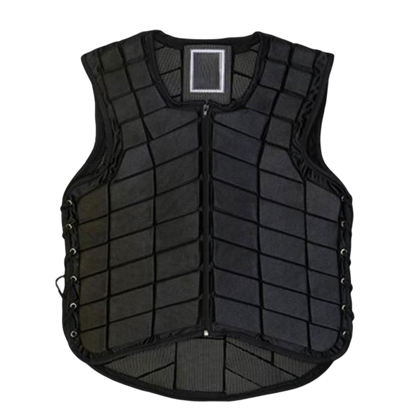 Magideal - Chaleco De Equitación, Guardias Deportivos Chaleco Con Cremallera Accesorios Transpirables Chaleco De Entrenamiento Chaleco Ecuestre Para Hombres Para , Negro, Adulto M