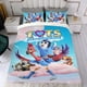 thumbnail image 4 of TOTS Conjunto de sábanas temático, trío de piezas, cómodo y amigable con la piel, diseño único, regalo de decoración para el hogar para familiares, amigos y fans,173cm *218cm, 4 of 6