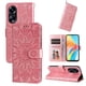 thumbnail image 1 of Funda tipo cartera FOXDOCK para OPPO A98 , diseño girasol en relieve, cuero PU, cierre magnético, soporte y tarjetero, 1 of 5