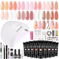 Kit De Gel De Uñas De Polietileno Rosalind Nude, 14 Colores Con Lámpara Y Solución