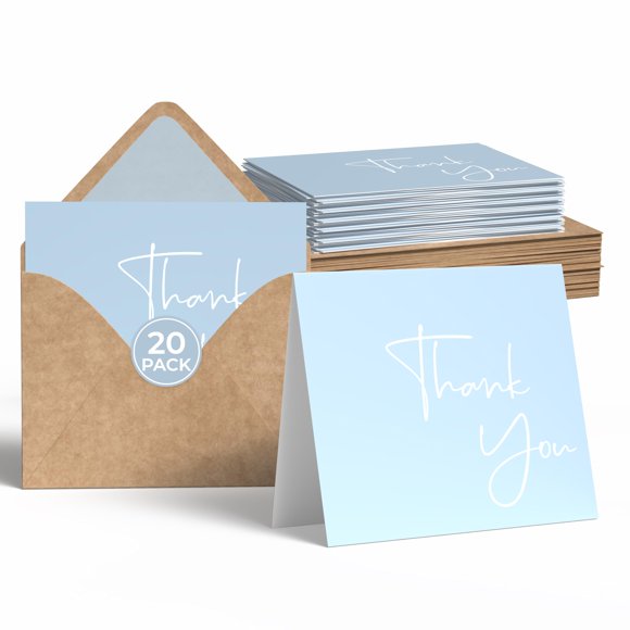 Tarjetas de agradecimiento VNS Creations 20 unidades 10 × 15 cm azul claro