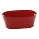 thumbnail image 2 of Cubo de hielo galvanizado ovalado para bebidas, lata rústica para fiestas, cubo para vino, cubo para cerveza, para enfriar vino, champán, cócteles, ba rojo, 2 of 5