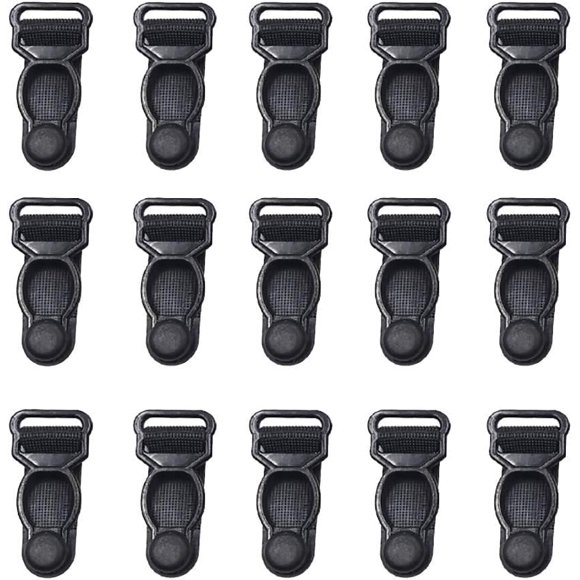 Clips para Ligueros PurYupearl 100 uds 33x12 mm Negro