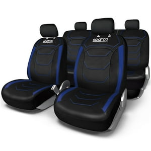 Sparco - Fundas Cubreasiento Universal Negro Azul Poliéster 406Bl