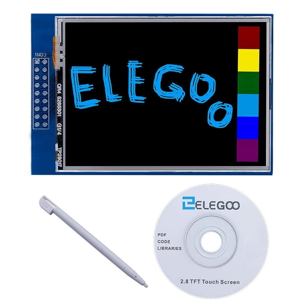 Pantalla táctil TFT ELEGOO UNO R3 de 2,8 pulgadas con conector para tarjetas SD Arduino