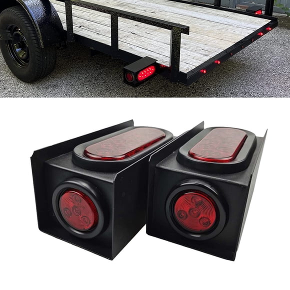 Caja de luces para remolque Supoika 2 de acero con 6 luces traseras ovaladas LED rojas