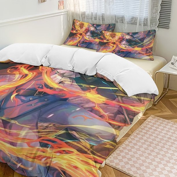 Sabo Bed Duvet Cover Funny Anime Cartoon Bedding Sets Lightweight 3 Piece Comforter Sets