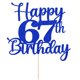 thumbnail image 2 of Decoración para tartas Kaoenla Happy 67th Birthday 67 años, azul, 2 of 8