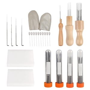 Magideal - Herramienta De Fieltro De Aguja, Alfombrilla De Espuma, Agujas De Coser, Bolígrafo Para Bordar, Juego De Agujas, Cunas Para Dedos Para Arte De Retazos