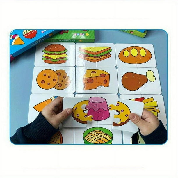 32pcs/box Animal Matching Puzzle For Baby, Image Language Cognition Cards For Children, Pairing Game Montessori Learning Educational Toy Gift For Kids