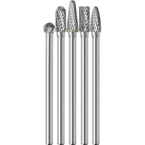 Juego de fresas de carburo Sworker, 5 piezas, vástago de 1/4, longitud total: 4,3 cm