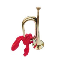 Magideal - Cobre Y Latón Bugle Marching Bugle Instrumento De Música Con Boquilla Scouting Trompeta Bugle Trompeta De Caballería Para Principiantes Adultos , Dorado