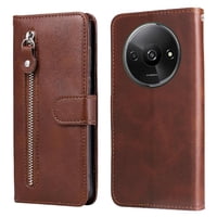 Gangxun - Funda Con Cremallera Para Xiaomi Redmi A3, Carcasa Cartera De Cuero Pu Con Soporte Y Tarjetero