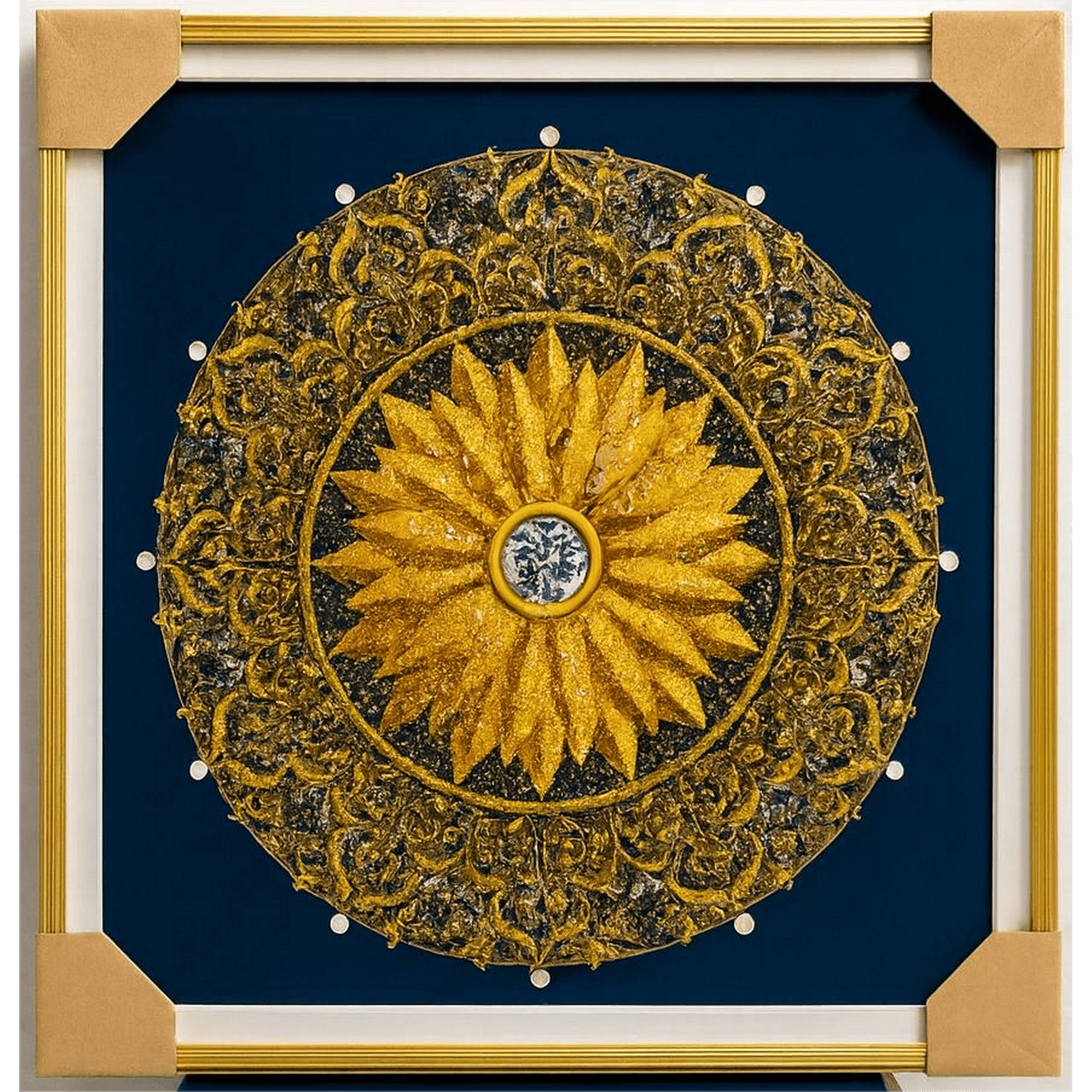Decostilo - Cuadro Mandala En Marco Dorado 50x50cm