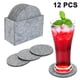 thumbnail image 1 of Posavasos de fieltro premium para bebidas, juego de 12 posavasos redondos grises. Incluye un soporte de fieltro a juego., 1 of 8