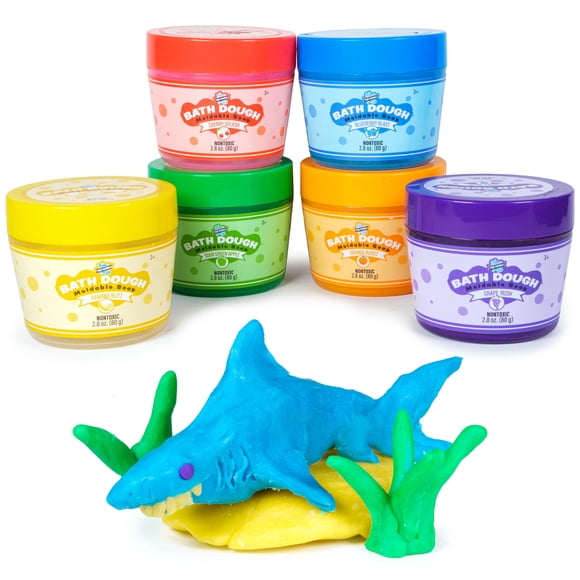 Jabón de baño Toy Tub Works, masa de baño moldeable para niños, paquete de 6