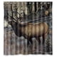 thumbnail image 1 of Cortina de ducha de alce con ganchos, tamaño 66 x 72 pulgadas, 1 of 3