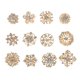 thumbnail image 3 of 12pcs forma de flor chapado en oro diamantes de imitación broches de oro pequeño, 3 of 3