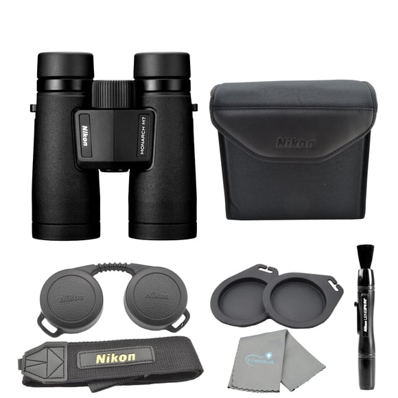 Binoculares Nikon Monarch M7 8x42 negros con lápiz limpiador para lentes y paño
