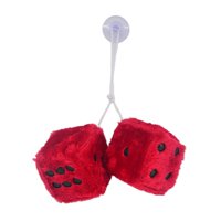Magideal - 2 Dados De Espejo Con Puntos, Espejo Retrovisor, Modelo De Dados, Colgador Suave, Colgante De Felpa Para Decoración Interior , Adorno Rojo