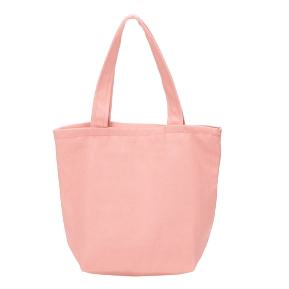 Bolsa de Lona con Cierre de Cremallera, Bolsa de Compras de 10.2" x 3.9" con Asas para Regalos de Cumpleaños, Rosa