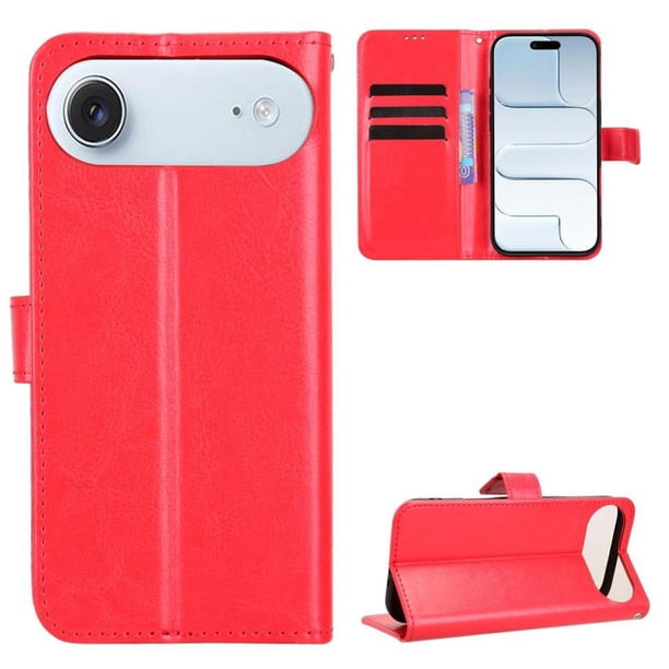 Funda tipo libro para iPhone Air, cartera todo‑en‑uno, funda multifuncional con tarjetero y correa de muñeca desmontable