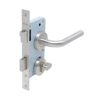 Stark Design - Cerradura De Embutir Puertas De Dormitorios, Bodegas, Oficinas. Cilindro Exterior Y Seguro Interior. Manillas Ambos Lados, Modelo: Marti. (Acero Inoxidable 304). Sku: Sde204-Ai.Kit.Marti