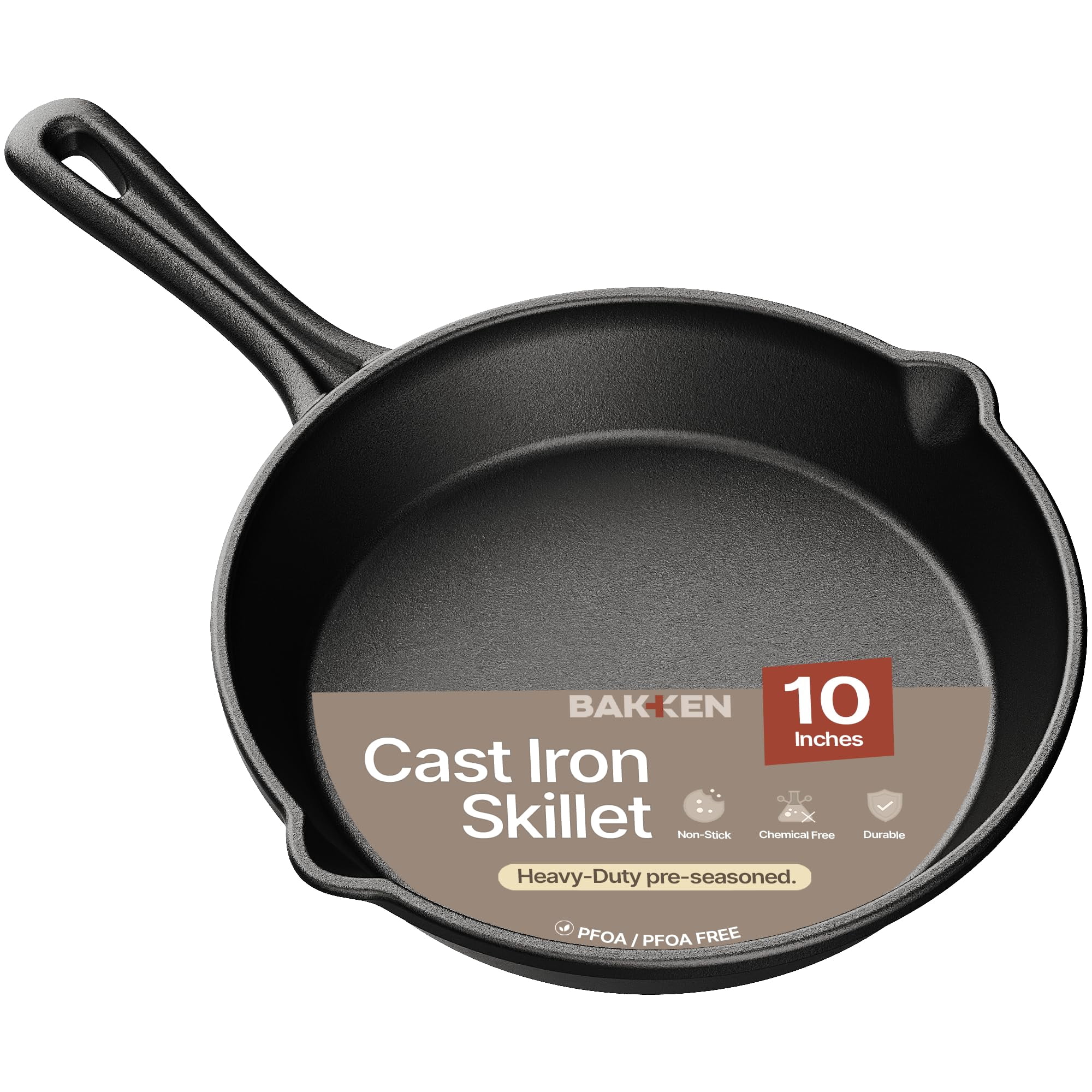 Sartén De Hierro Fundido Bakkenmaster De 25 Cm Precurada
