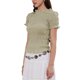 thumbnail image 4 of INSPIRE CHIC Top con Nido de Abeja para Mujeres Y2K Cuadros Manga Corta Cuello Redondo Volantes Fruncidos Camiseta L Gris Verde, 4 of 6