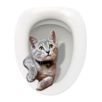 Magideal - Calcomanías Adhesivas Para Tapa De Asiento De Inodoro De Gato, Calcomanías Lindas Para Tapa De Asiento De Inodoro De Gato, Calcomanías Divertidas Para S