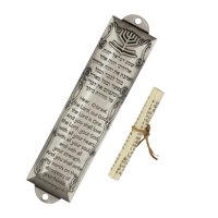 Magideal - Estuche De Mezuzá De Metal Con Bendición Y Decoración De Pergamino, Regalos De Hanukkah, Placa De Mezuzá Antigua Para Puertas Interiores Y Exteriores B