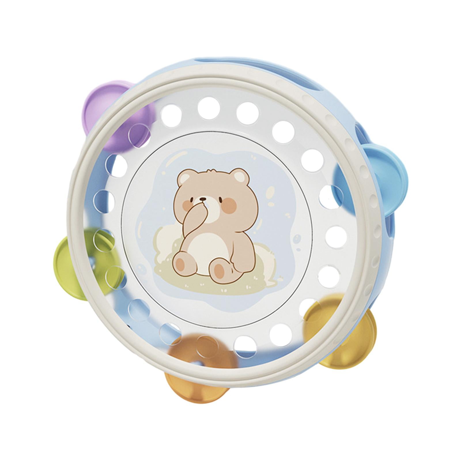 Magideal - Pandereta, Tambor Para Bebé, Instrumento De Percusión Educativo Para La Primera Infancia, Sonajero Para Niños Pequeños, Bebés, Niñas, Niños, Regalos D Oso