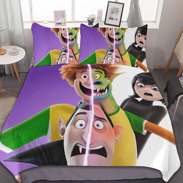 Hotel Transylvania Juego de ropa de cama de 3 piezas Edredón suave Decoración de dormitorio Gif