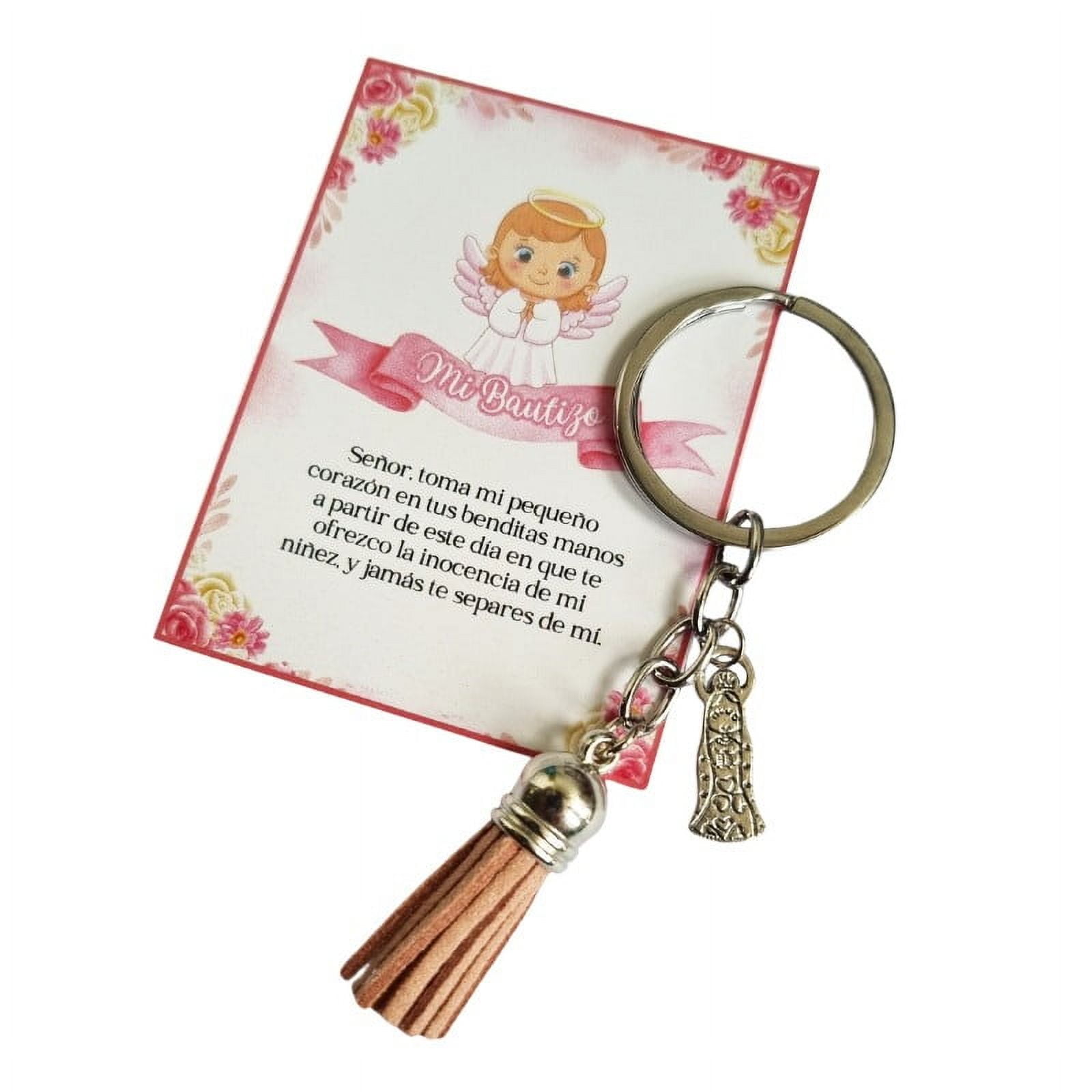 Chiquillos.cl - Recuerdos Encintados Bautizo 12 Llaveros + Tarjetas Bautismo