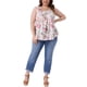 thumbnail image 2 of Agnes Orinda Camisetas sin mangas boho de talla grande para mujer con cuello redondo plisado, sin mangas, dobladillo curvado, casual, playero, fluido, camisola, talla 2X, blanco, 2 of 6