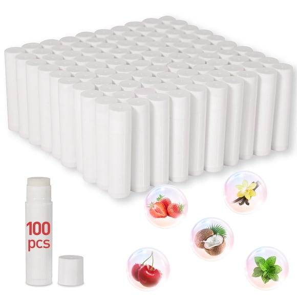 Bálsamo labial DMSKY, paquete de 100, 5 sabores, con vitamina E y aceite de coco