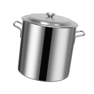 Magideal - Olla Para Estofado, Olla Profunda Con Fondo Compuesto, Olla Profunda Con Tapa, Olla Para Sopa De Acero Inoxidable, Olla Multiusos Para Hotel Comercial 20Cmx20Cm