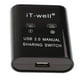 thumbnail image 2 of usb 2.0 interruptor de intercambio manual kvm 2 puertos hub para impresora de escáner de pc negro, 2 of 5