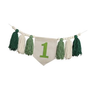 Magideal - 1 Banner De Cumpleaños Para Silla Alta, Silla Alta, Niños, Niños, Niños, Decoración De La Habitación Para Niños De 1 Año, Banner De Cumpleaños Del Pri Verde