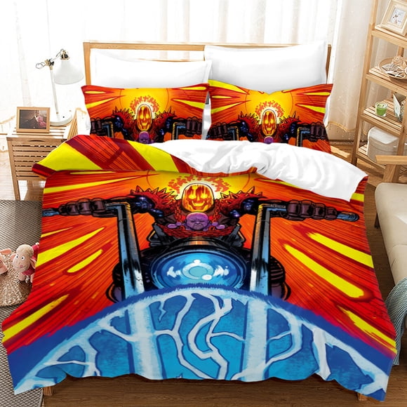 Ghost Raider Bedding Set Duvet Cover Comforter Cover&Pillowcases For Fans3-Piece Bedding Set