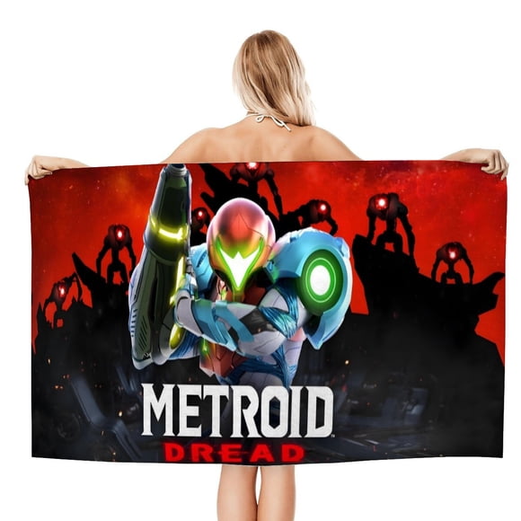 Metroid Dread Toalla de playa de secado rápido con diseño temático, regalo para mujeres y niñas, ideal para cumpleaños, fans, amantes de la música, uso en la playa o al aire libre, 78 × 150 cm