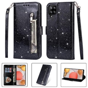 Funda Para Foxdock Elegante Funda Samsung Galaxy A12 5G Glitter Con Cremallera-Ideal Para El Uso Diario