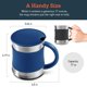 thumbnail image 5 of Juego de tazas de café COSORI de acero inoxidable de 500 ml con tapa negra y azul, 5 of 9