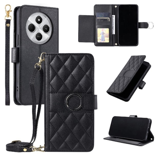 Funda tipo billetera FOXDOCK para Xiaomi Redmi 14C – Tapa abatible con correa para mujer