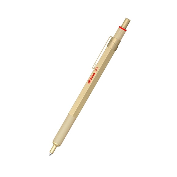 Bolígrafo Rotring 600 de tinta negra metálica de punta media