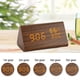 thumbnail image 5 of Reloj de madera triangular con control de voz creativo, pantalla digital, alarma de temperatura y humedad., 5 of 5
