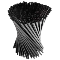 Genérica - Bombillas Plásticas Negras 8 Mm X 21 Cm Pack X100 Und Pajillas