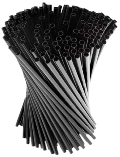 Genérica - Bombillas Plásticas Negras 8 Mm X 21 Cm Pack X100 Und Pajillas